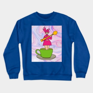 Coffee Cup Bathing Drinking Crazy Crewneck Sweatshirt